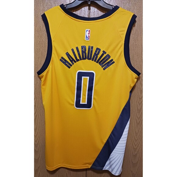 Tyrese Haliburton (Jordan)-(Pacers)-(Jersey)-(Yellow)-(Good Cond.)-(L)-$105.00 - Picture 5 of 11